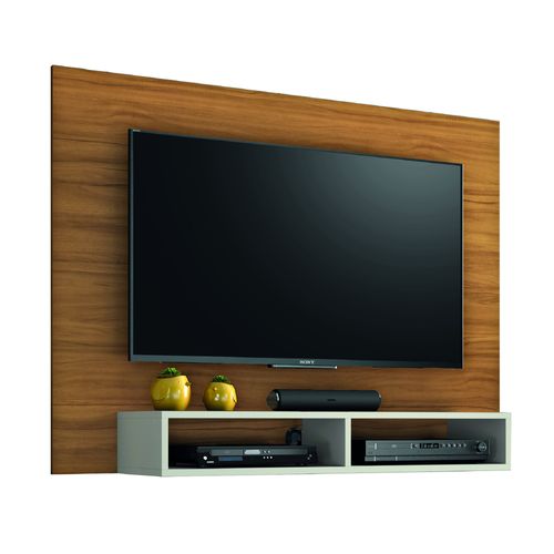 Painel Para TV Até 49 Polegadas Com Nicho Eros Freijó / Off White Notável