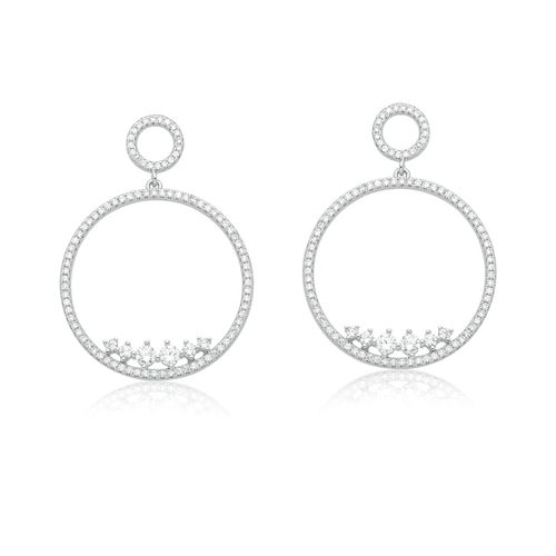 Brinco De Festa Luxo Gigi Com Zirconias em ródio