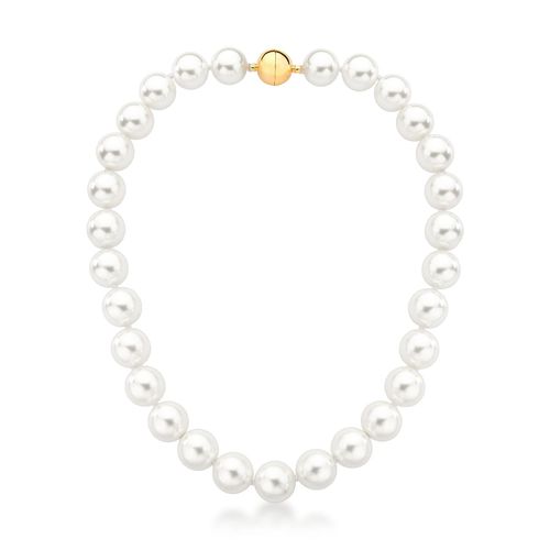 Colar com Pérolas Ovais Shell Laura Banhado a Ouro fecho magnético