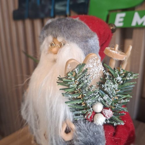 Boneco Papai Noel Nórdico Com Acessórios 30cm Florarte