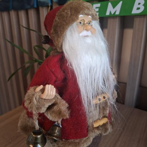 Boneco Papai Noel Rústico Com Sinos 30cm Florarte