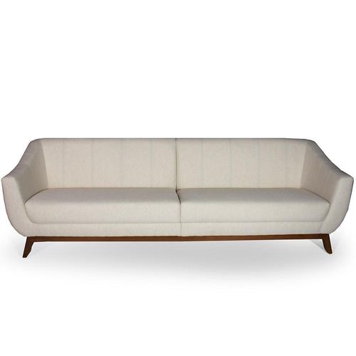 Sofá 3 Lugares Para Sala de Estar Atenas 230 cm D02 Linho Bege C-443 - Lyam Decor
