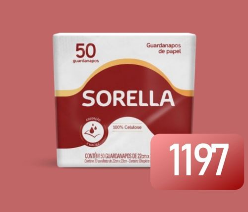 Guardanapo de Papel Folha Simples 22x23cm Pacote 50 Unidades Sorella