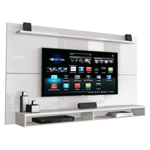 Painel Para TV Até 65 Polegadas Com Prateleira 1,80m Max Branco