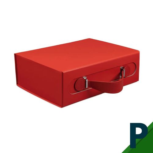 Caixa Rígida Dobrável com Alça e Ímã P Vermelho - Cromus
