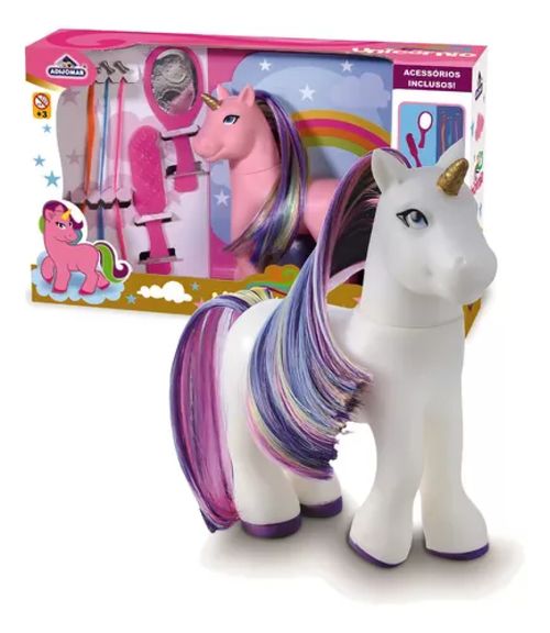 Brinquedo Unicórnio Fantasy Para Pentear Com Acessórios Adijomar