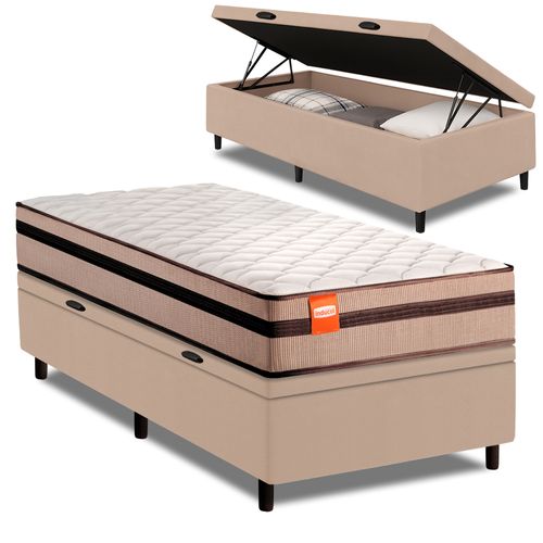 Cama Box Baú Solteiro Molas Ensacadas Bali 88x188x63cm