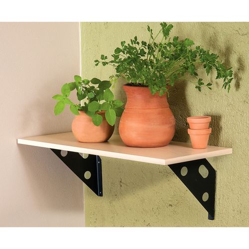 Prateleira em Madeira Maple 40x25x1,5 cm com Suporte Metálico Preto Tramontina