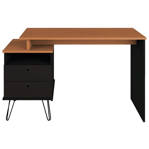Mesa Para Escritório Escrivaninha Home Office Versa A02 Freijó Preto - Lyam Decor