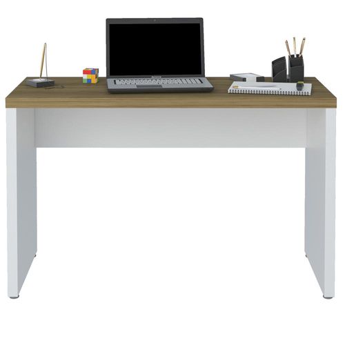 Mesa Para Escritório Escrivaninha Home Office 120cm Orly A02 Olmo Branco - Lyam Decor
