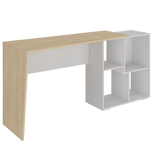 Mesa Para Escritório Escrivaninha Home Office Urban A02 Carvalho Branco - Lyam Decor