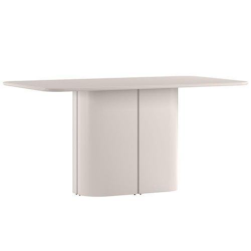 Mesa de Jantar 6 Lugares Retangular Tampo Vidro Verbena N01 Off White - Lyam Decor