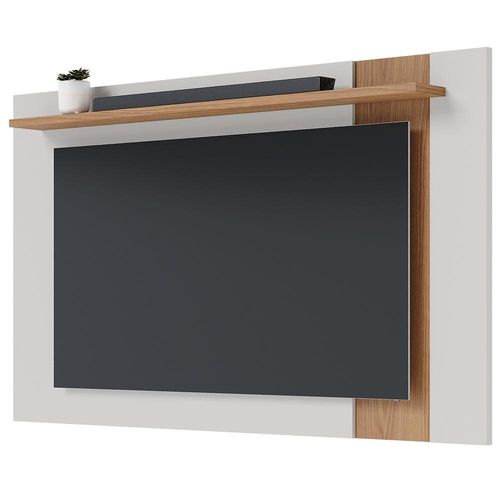 Painel Para TV 70 Pol Extensível 180cm Lara C04 Off White Matte Freijó - Lyam Decor