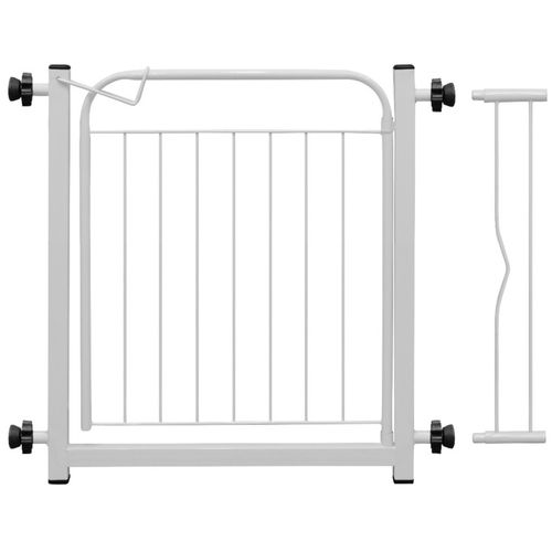 Portão Pet Cães Bebês Largo 69 a 84cm  Extensor 10cm Branco