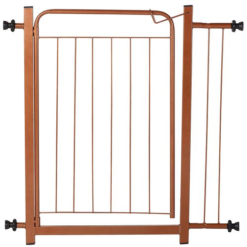 Portão Pet Cães Bebês Largo 69 a 84cm Extensor 10cm Bronze