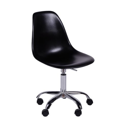 Cadeira com Rodízios DKR Preto em Polipropileno Or Design