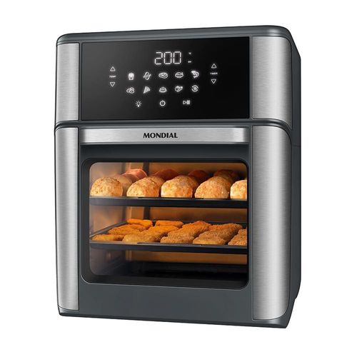 Fritadeira Elétrica Air Fryer Forno Mondial AFON-12L-GI 12L 2000W Painel Digital Preto