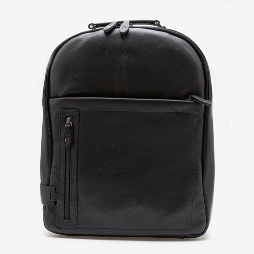 Mochila Em Couro Preto