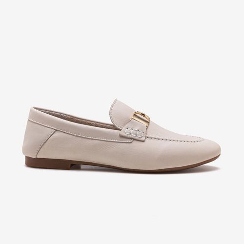 Loafer Feminino Sarah Couro Off White