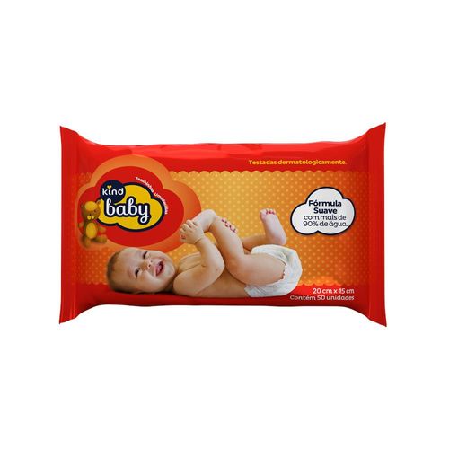 Toalha Umedecida Kind Baby 50 Unidades