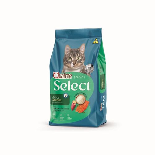 Ração Quatree Select Gatos Adultos Sabor Salmão Com Arroz e Batata Doce 1kg