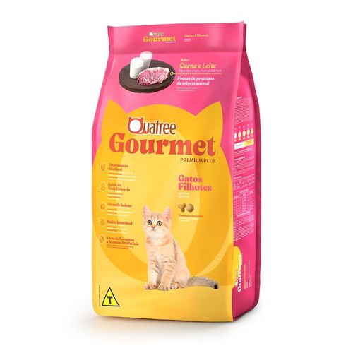 Ração Quatree Gourmet Gatos Filhotes Sabor Carne e Leite 1kg