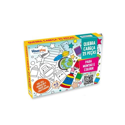 Quebra-Cabeça Homeplay para Colorir 25 Peças