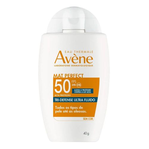 Protetor Solar Facial Avène Mat Perfect Tri-Defense Ultra Fluido Tom 1.5 Claro/Médio Fps50 40g