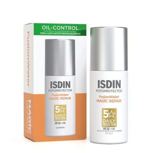 Protetor Solar Facial Isdin Fusion Water Magic Repair Oil-Control FPS 50 50ml