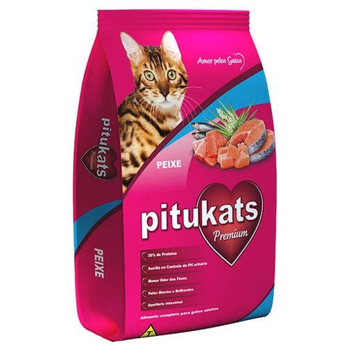 Ração Gato Pitukats Peixe 1Kg