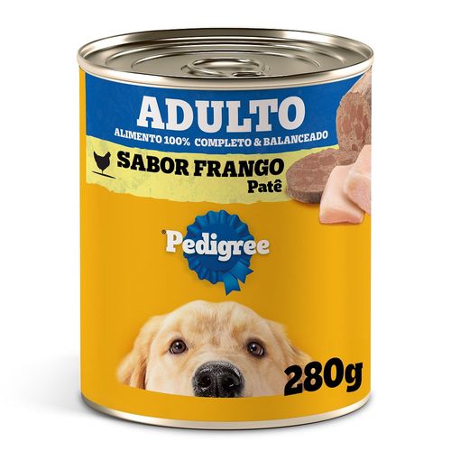 Ração Úmida Pedigree Lata Patê de Frango para Cães Adultos 280g