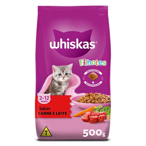 Ração para Gato Filhote Whiskas Sabor Carne e Leite 500g