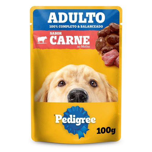 Ração Úmida Pedigree Sachê Adulto Sabor Carne ao Molho 100g