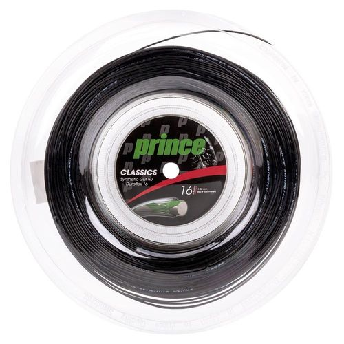 Corda Prince Synthetic Gut Duraflex 16L 1.30mm Preta - Rolo com 200 metros