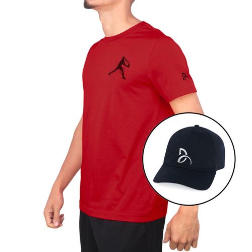 Boné e Camiseta Lacoste Tennis Novak Djokovic Th1044 Vermelha