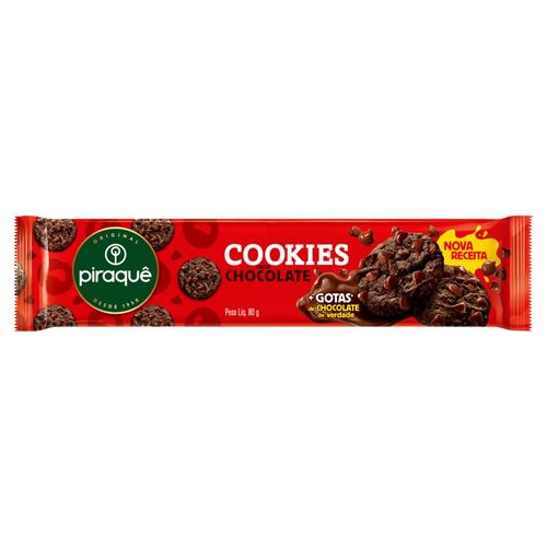 Biscoito Cookie Piraquê Chocolate 80g