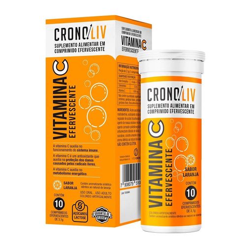 Cronoliv Vitamina C 10 Comprimidos Efervecentes Laranja