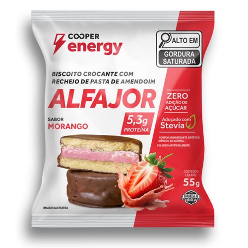 Biscoito Alfajor Cooper Energy Sabor Morango 55g
