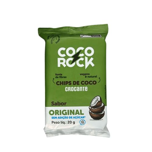 Chips de Coco Crocante Coco Rock Sabor Original Sem Açúcar 20g