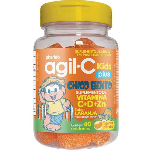 Agil-C Kids Plus Chico Bento Sabor Laranja 40 Gomas