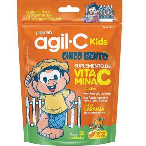 Agil-C Kids 30mg Chico Bento Sabor Laranja 25 Gomas