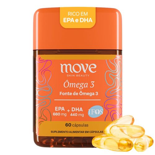 Ômega 3 Concentrado Move Skin Beauty 660EPA 440DHA IFOS™ 60 Cápsulas
