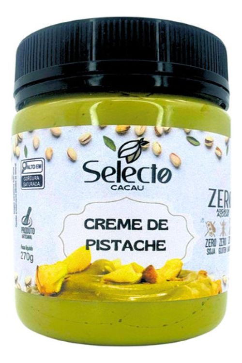 Creme de Pistache Artesanal Zero Açúcar Selecto Cacau 270g