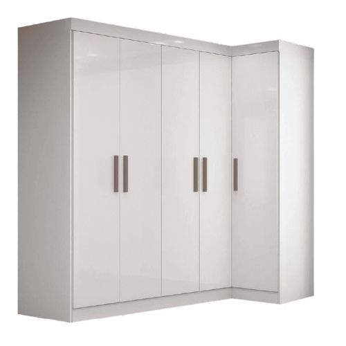 Guarda Roupas Modulado de Canto Madrid com 5 Portas e 2 Gavetas Maxel