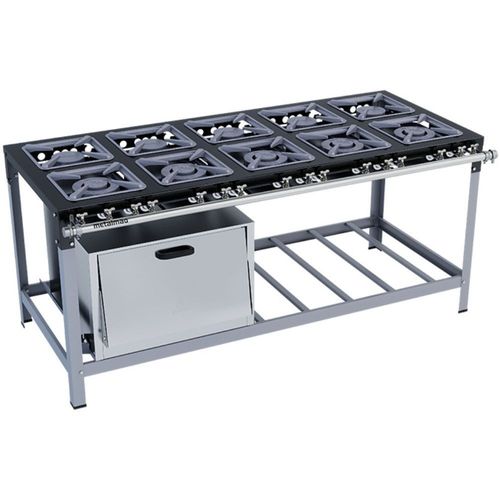 Fogão Industrial Stori Premium 10 Bocas 30x30 com Forno M21 Pintado Metalmaq