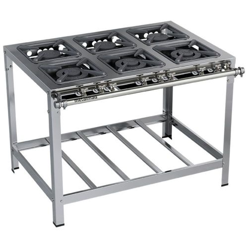Fogão Industrial Stori Premium 6 Bocas 30x30 M15 Aço Inox 430 Metalmaq