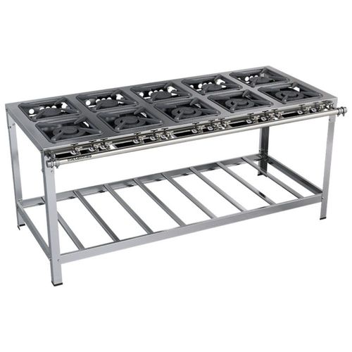 Fogão Industrial Stori Premium 10 Bocas 30x30 M17 Aço Inox 430 Metalmaq