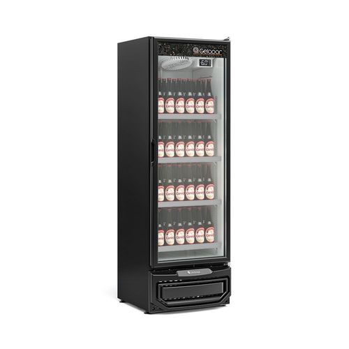 Expositor de Bebidas Vertical 1 Porta GCBC45 Preto Gelopar 220V