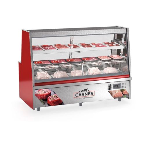 Balcão de Frios e Avícola GRTA200 2MT Vermelho Gelopar 220v