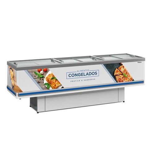 Ilha Vidro Reto GESV290R Gelopar Ilha 2,89m Vidro Reto Branca Adesivada 110v